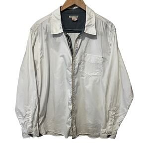 Carbon2Cobalt Shirt White Cotton Casual Button Front Long Sleeve Spring L